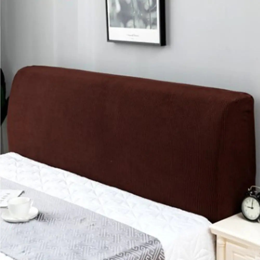 Thickened Bed Headboard Cover – Dustproof Polyester Slipcover Headboard Slipcover SWANS brown S for120-140cm