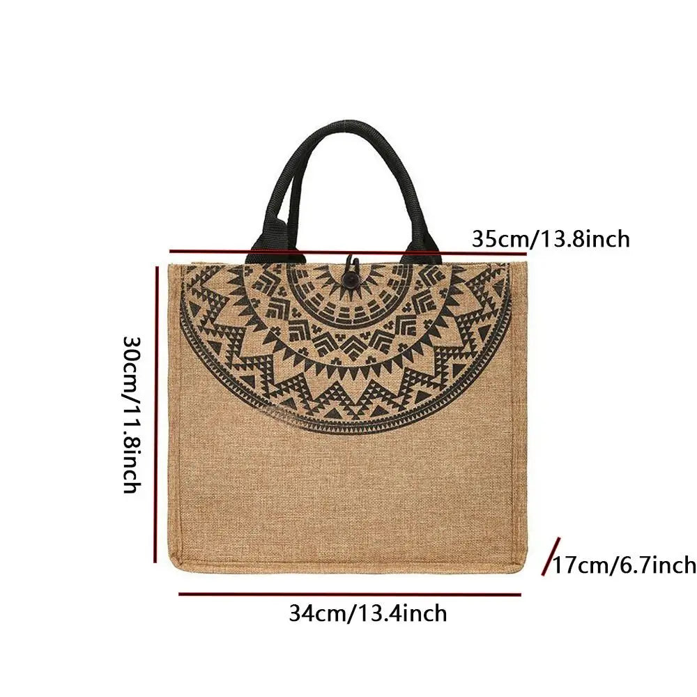 Large Canvas Shoulder Bag – Vintage National Style Tote Canvas Shoulder Bag SWANS