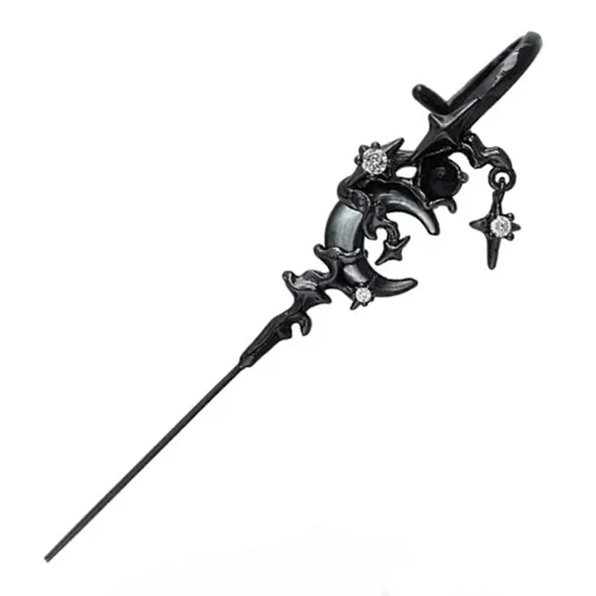 Gothic Moon Ear Hook Earrings – Celestial Alloy Jewelry Gothic Fashion Earrings SWANS Black