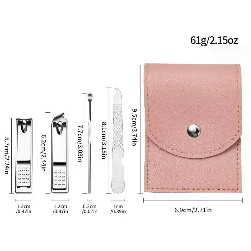 4-Piece Stainless Steel Manicure & Pedicure Set with Pouch Manicure Pedicure Set SWANS