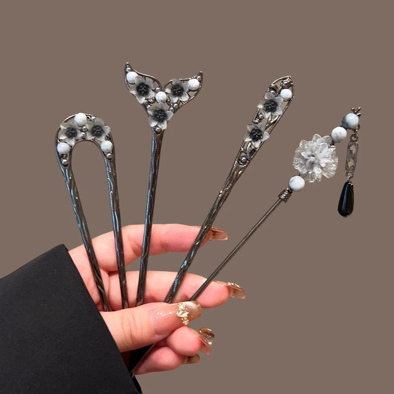 Chinese Tassel Hairpin – Hanfu Cheongsam Hair Stick Hair Stick Hairpin SWANS