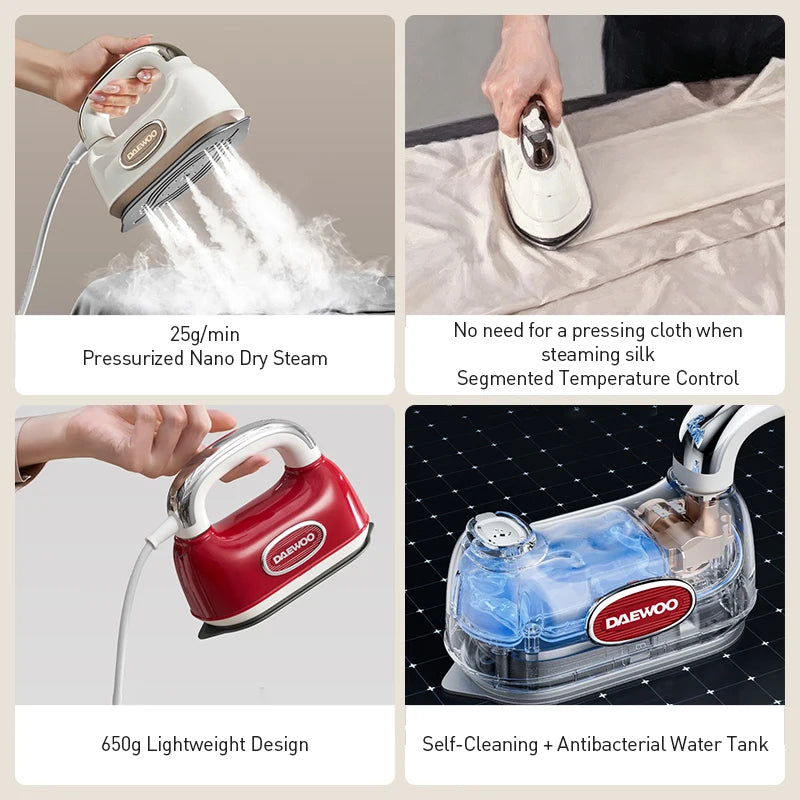 DAEWOO HI-045 Handheld Garment Steamer 1400W Self-Cleaning Handheld Garment Steamer SWANS