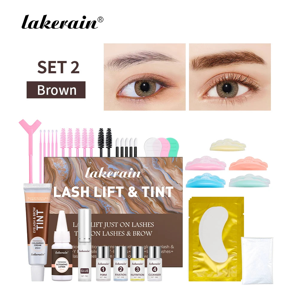Lakerain Lash Lift & Tint Kit – Brow Lamination 2 Colors Lash Lift Tint Kit SWANS brown China Mainland