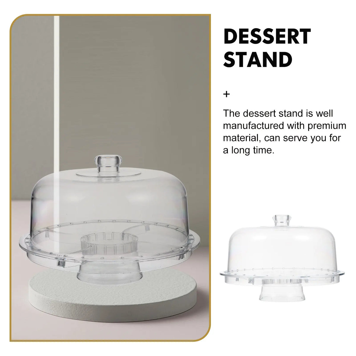 Transparent Acrylic Cake Stand with Lid – Wedding Dessert Tray Cake Display Stand SWANS