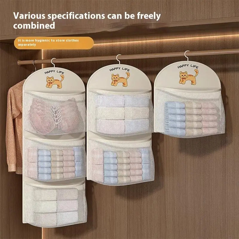 Hanging Mesh Storage Bag 2/3-Layer Wardrobe Organizer Wardrobe Storage Organizer SWANS