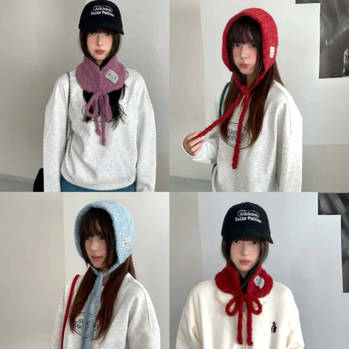 Women's Knit Earmuff Scarf – Windproof Warm Winter Neck Warmer Knit Earmuff Scarf SWANS