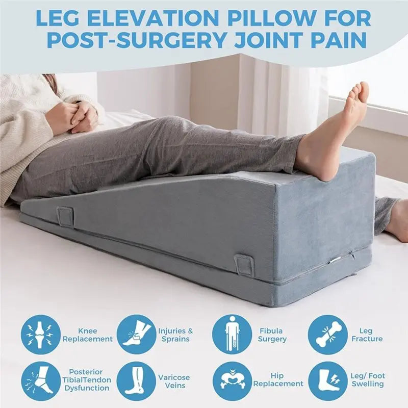 Leg Elevation Pillow – Adjustable 2-Level Foam Wedge Support Leg Wedge Pillow SWANS