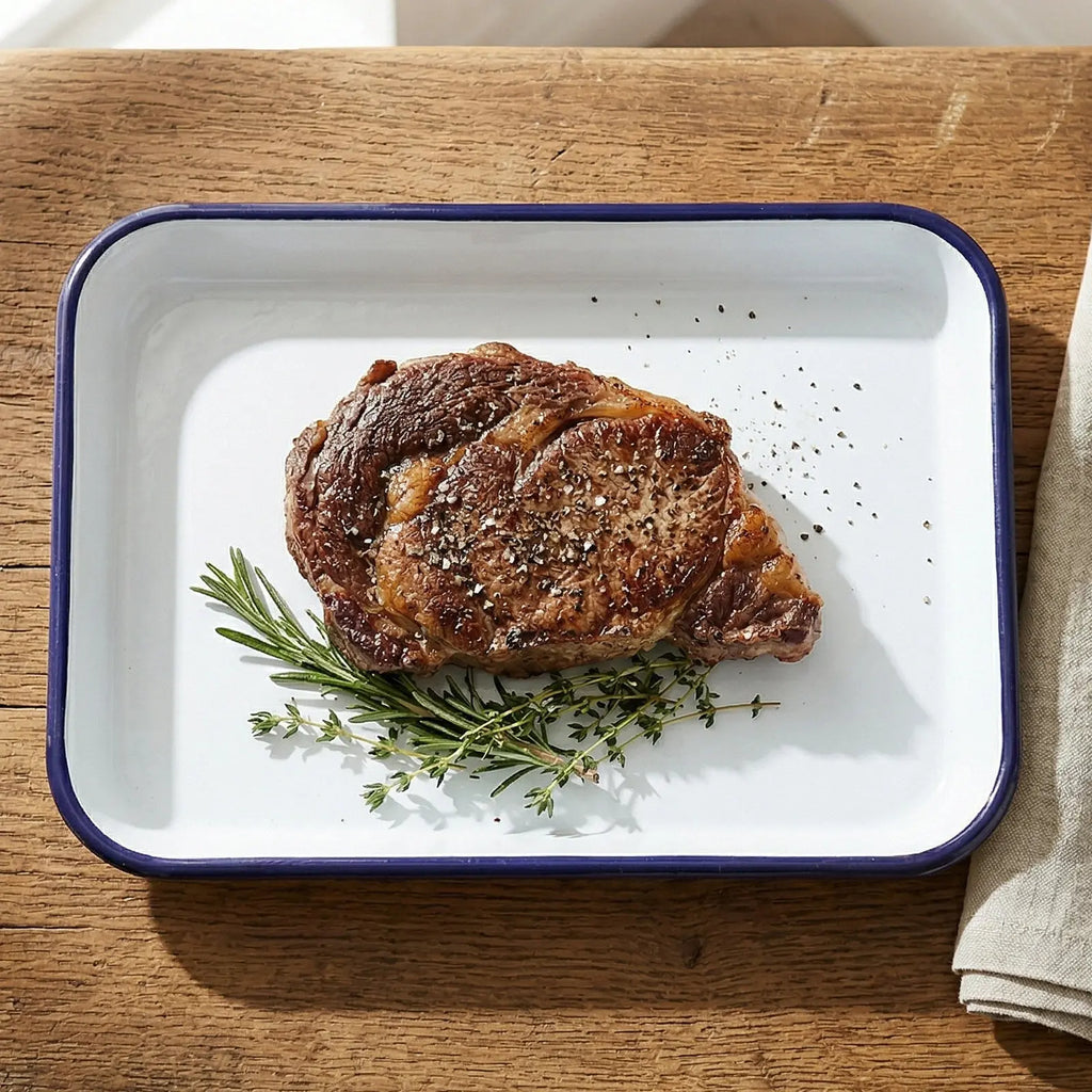 ROSENICE 2-Pc Enamel Rectangular Roasting & Baking Pan Set Enamel Baking Pan SWANS