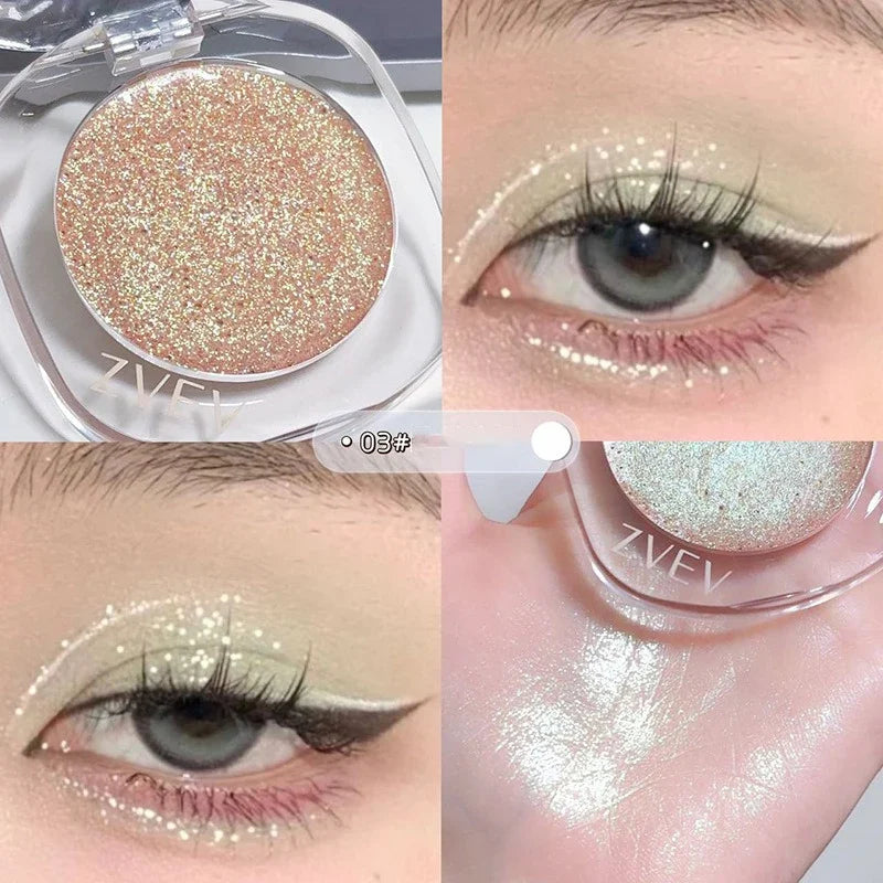 Purple Blue Shimmer Eyeshadow Palette – Glitter Pearl Finish Eyeshadow Palette SWANS 03