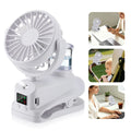 AFDEAL Clip-On Mist Fan USB Rechargeable 4-Speed LED Display Clip-On Mist Fan SWANS WHITE
