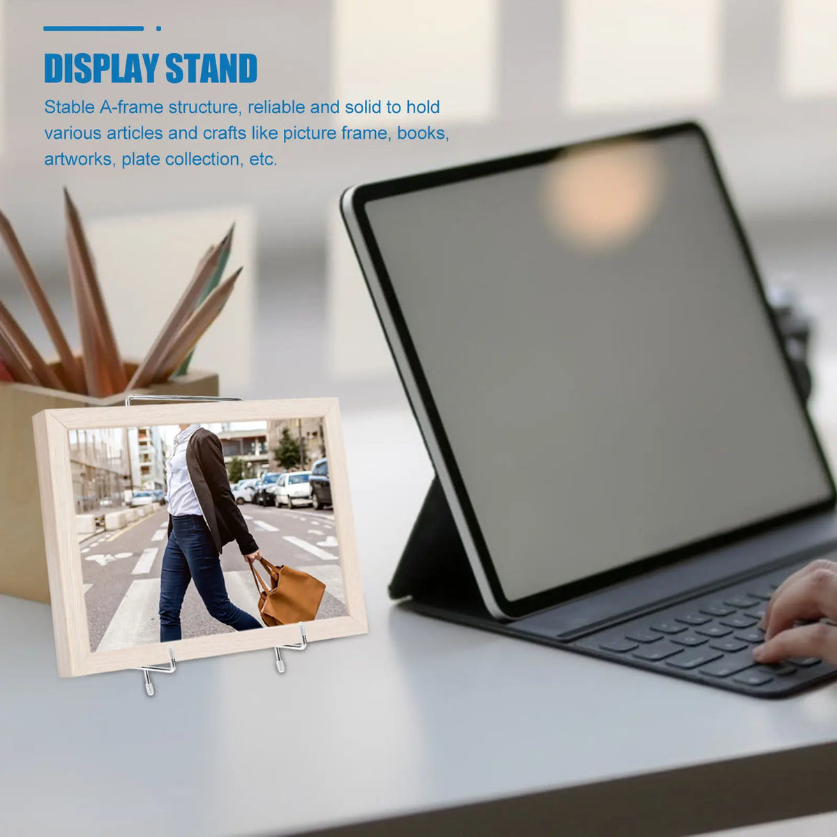 XXL Heavy Duty Iron Display Stand – Plates, Photos & Books Metal Display Stand SWANS