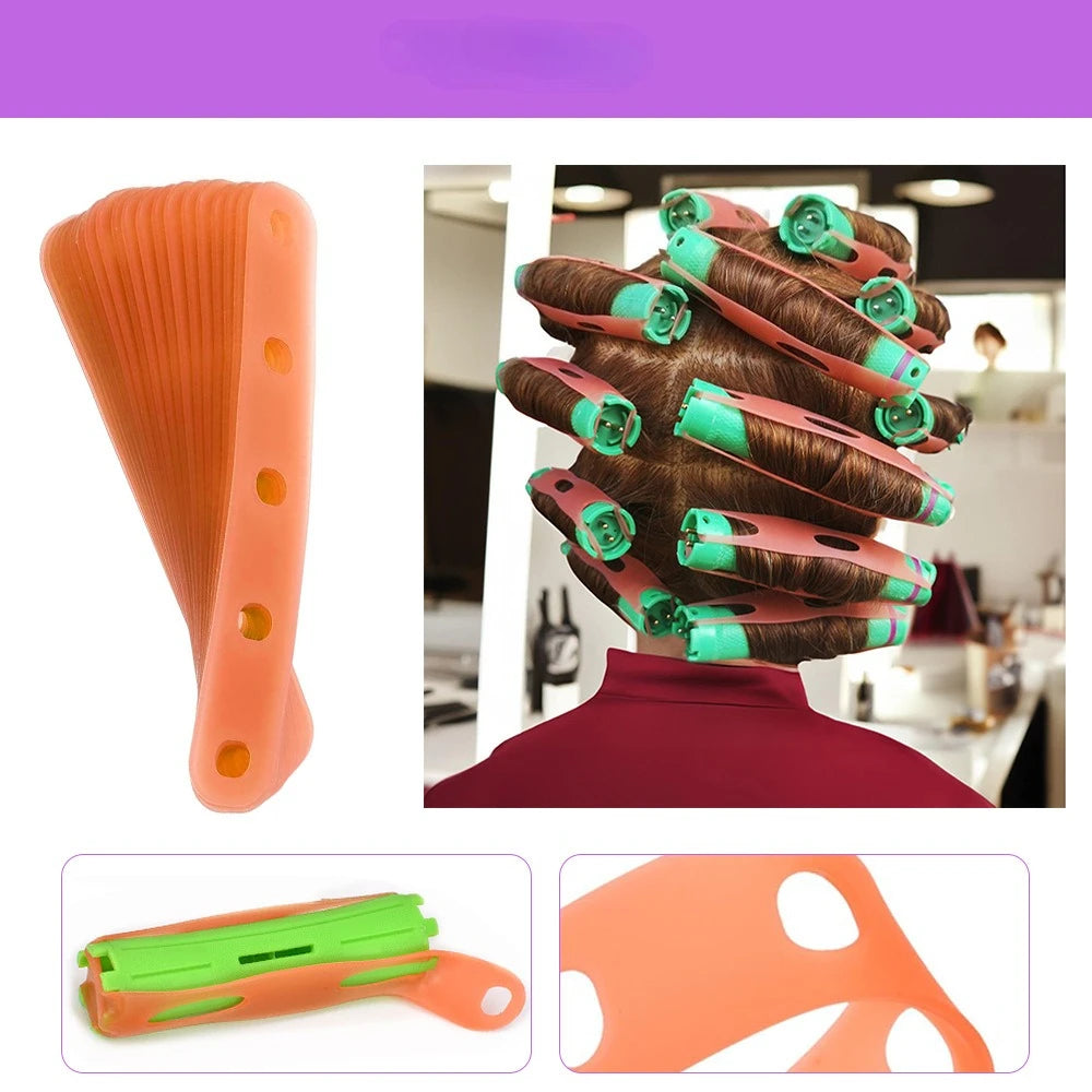 SWANS 20pcs Heatless Hair Perm Rods & Elastic Rubber Bands Hair Perm Rods SWANS