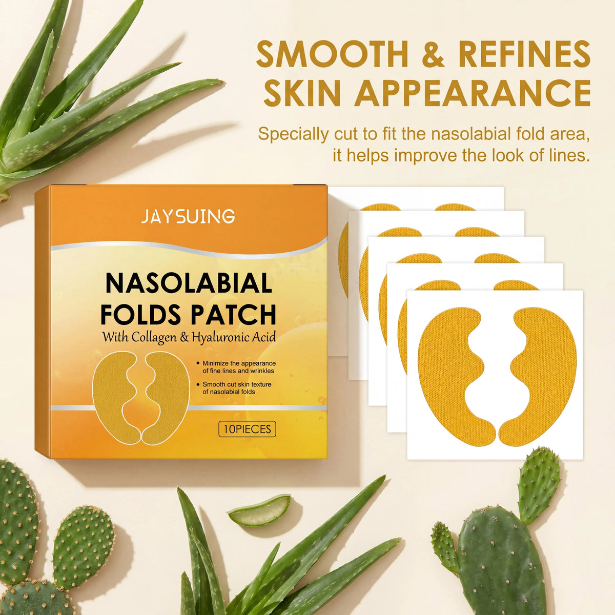 Jaysuing Firming & Wrinkle-Smoothing Face Stickers 10-Pack Face Treatment Patches SWANS