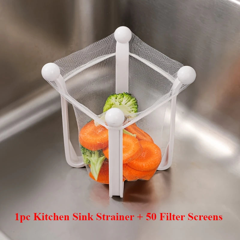 Kitchen Sink Strainer + 50 Filter Screens & Drain Rack Sink Strainer SWANS Light Yellow