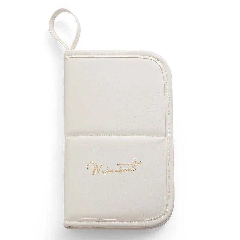 YOVIP Waterproof Makeup Brush Bag – Foldable Travel Organizer Makeup Brush Bag SWANS Beige