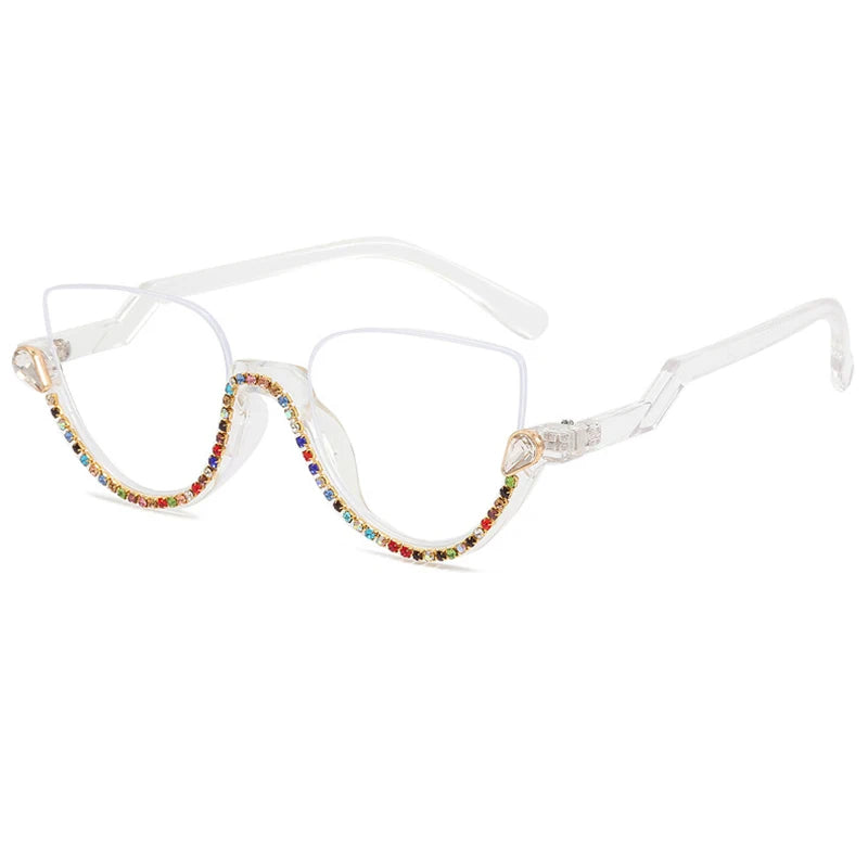 Women's Vintage Cat Eye Blue Light Blocking Glasses | Half Frame Blue Light Glasses SWANS