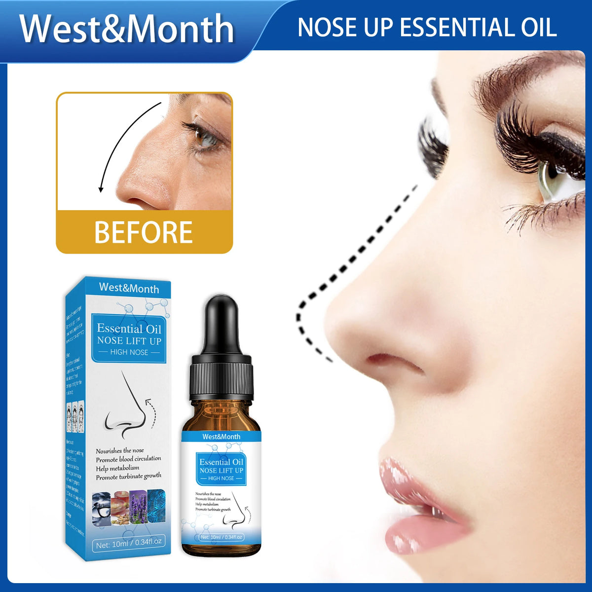 WEST MONTH Nose Lifting Essential Oil – Natural Shaping Serum 10ml Nose Shaping Serum SWANS 10ml