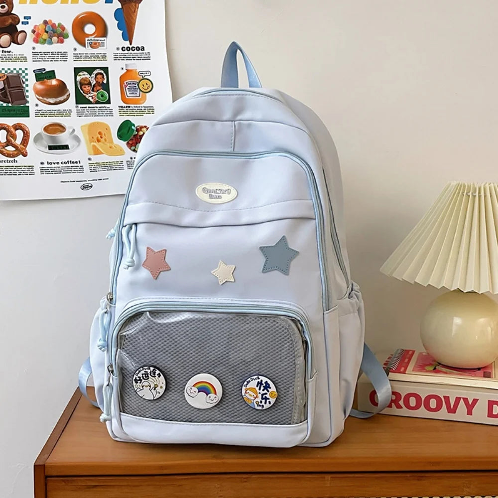 Y2K Transparent Ita Backpack – Cute Badge Display School Bag Ita Backpack SWANS
