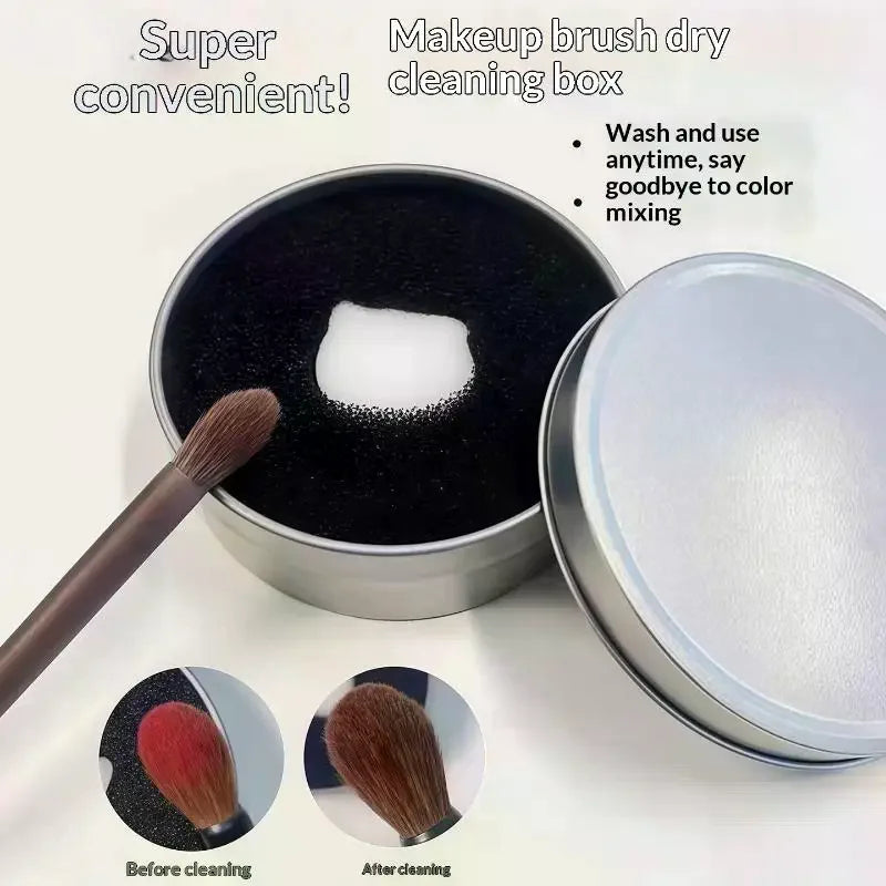 YOVIP Makeup Brush Cleaner Sponge Portable Tin Case Makeup Brush Cleaner SWANS