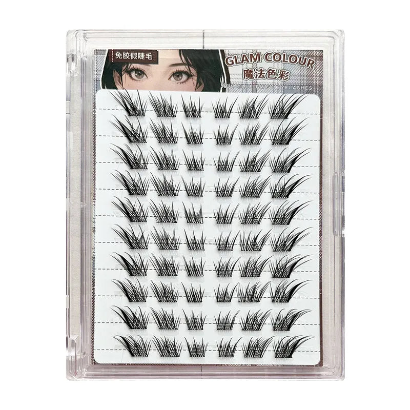 Self-Adhesive Fox Eye Fluffy False Lashes – No Glue Needed False Eyelashes SWANS