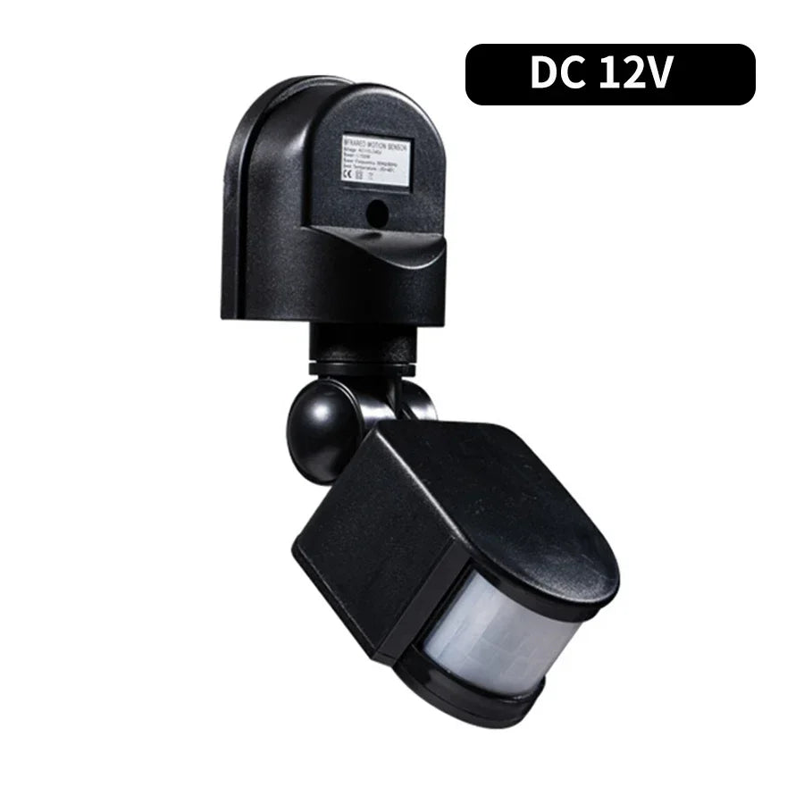 PIR Motion Sensor Switch 110V–240V 12V Adjustable – GGBEE Motion Sensor Switch SWANS Black DC12V