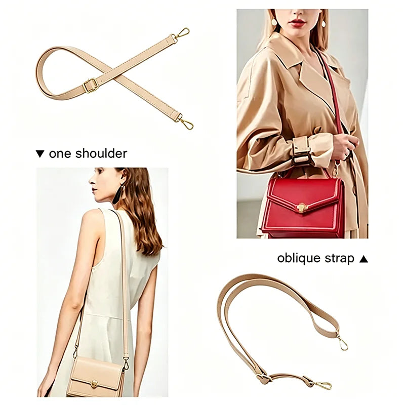 PU Leather Adjustable Bag Strap – Gold & Silver Buckle Bag Strap SWANS