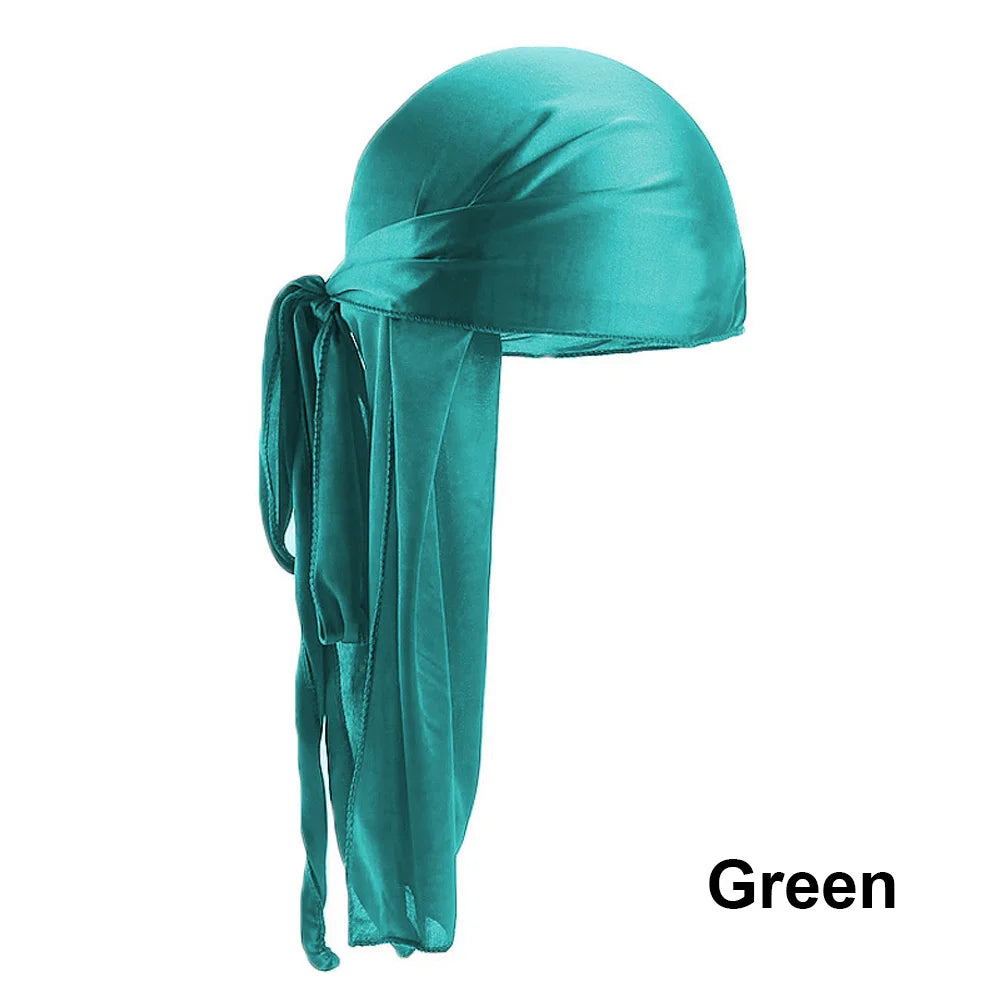 Satin Durag Long Tail Doo Rag – Unisex Hip Hop Headwrap Satin Durag Headwrap SWANS green