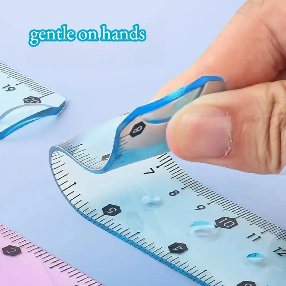 Transparent Flexible Soft Ruler 1/3pcs – Foldable 20cm Measuring Tool Measuring Ruler SWANS