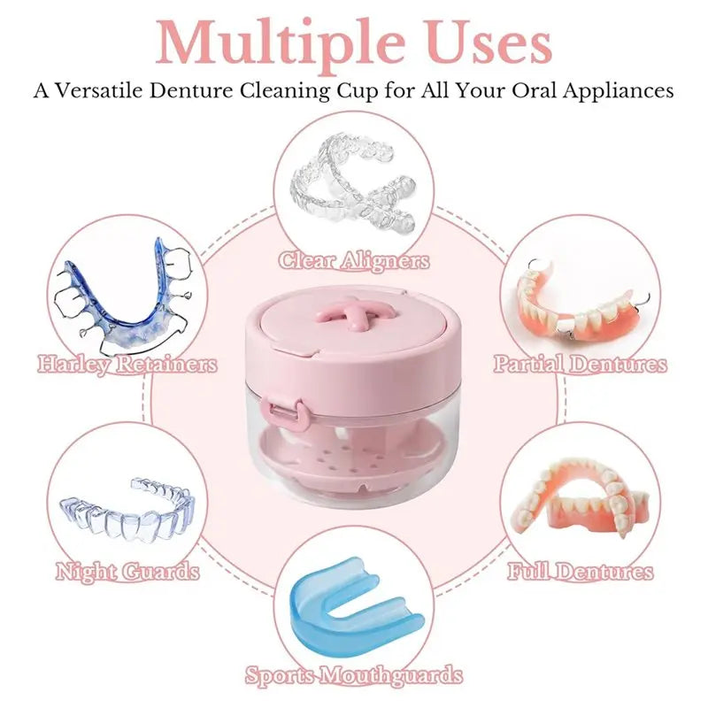 Denture Bath Case with Cleaning Brush & Removal Tool Denture Bath Case SWANS