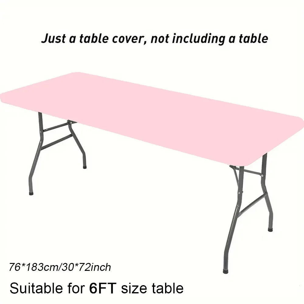 Spandex Stretch Tablecloth 6FT Elastic Fitted Rectangle Cover Stretch Table Cover SWANS pink 6ft