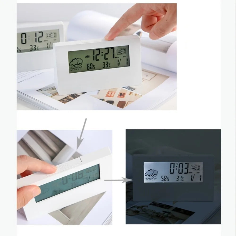 Digital Hygrometer Thermometer Clock – Indoor Temp & Humidity Hygrometer Alarm Clock SWANS
