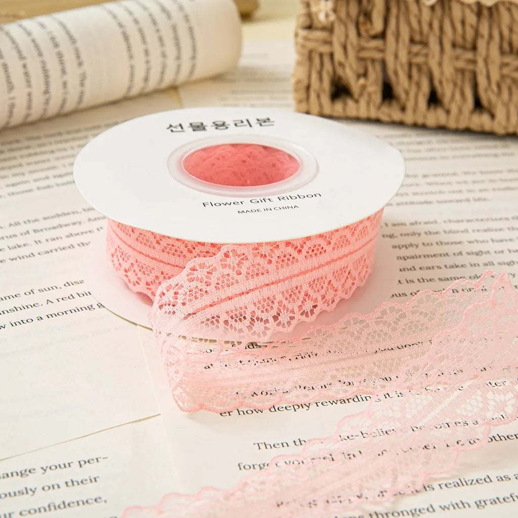 Hollow Out Polyester Lace Ribbon 3cm x 25 Yards – DIY Crafts Lace Craft Ribbon SWANS Dark Pink-3cm 25y