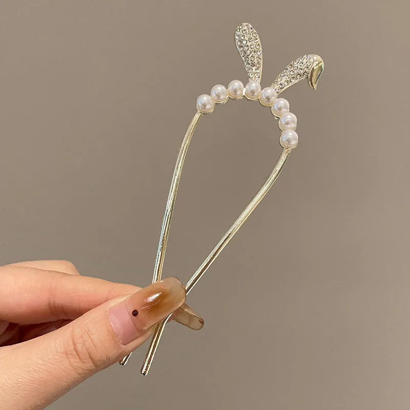 U-Shaped Floral Hair Comb Pin – Ancient Style Headpiece Hair Comb Pin SWANS Style Q
