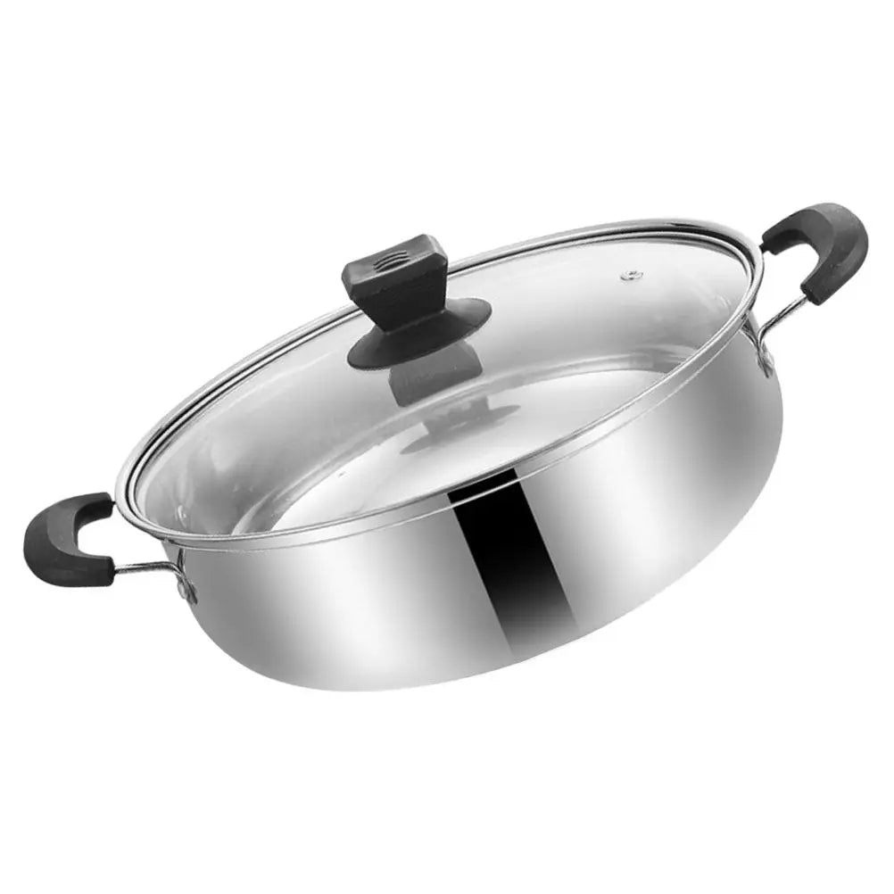 Large Stainless Steel Hot Pot Double Handle – Even Heat 28cm Stainless Steel Stockpot SWANS