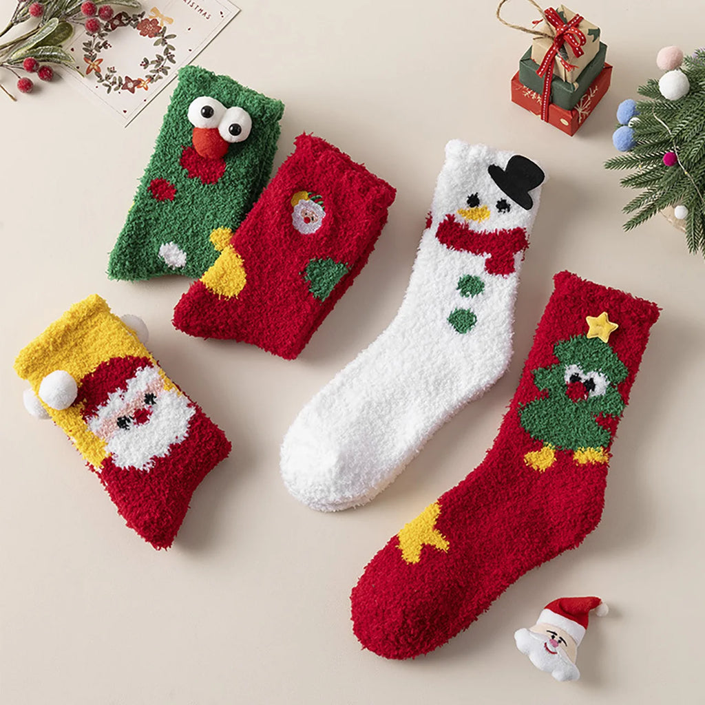Women's Christmas Plush Thermal Socks – Cozy Velvet Mid-Calf Thermal Plush Socks SWANS