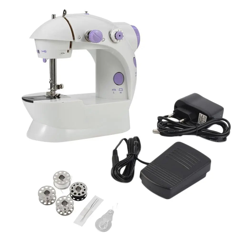 Portable Electric Sewing Machine 2-Speed Foot Pedal & LED Electric Sewing Machine SWANS