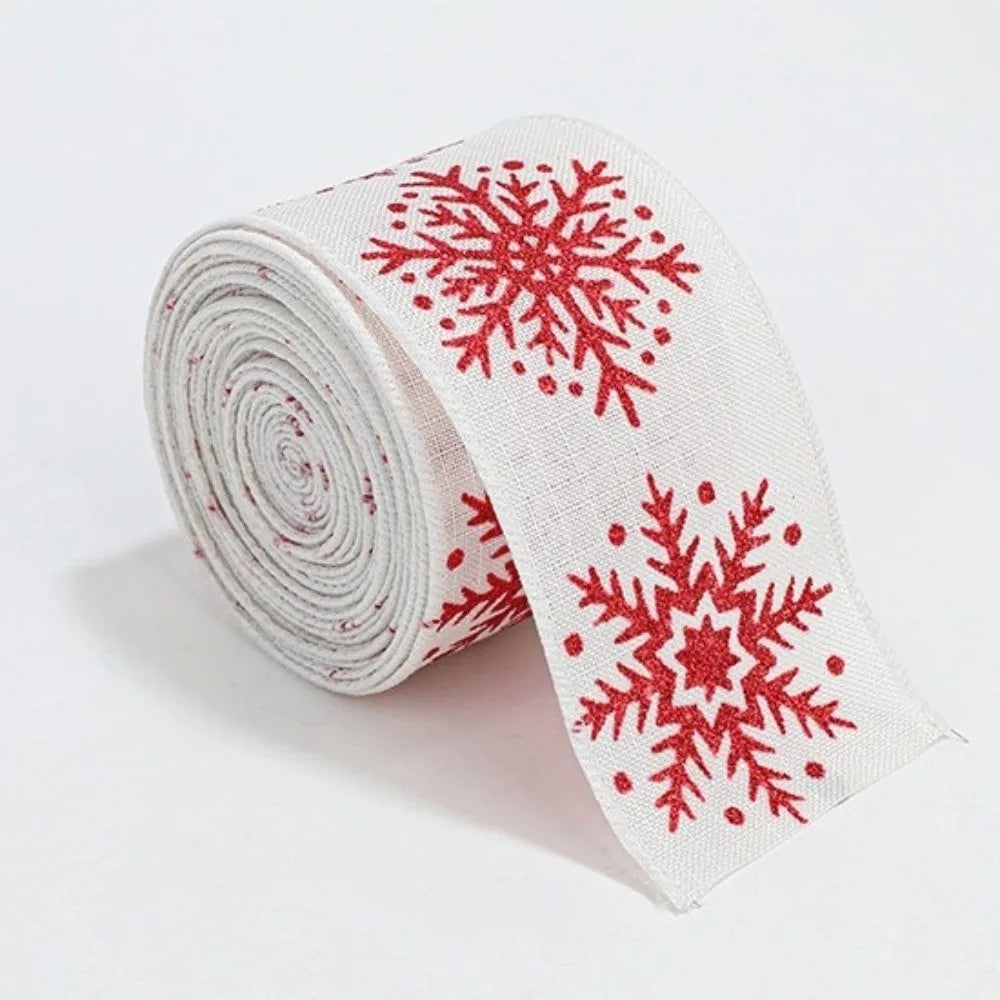 2M Christmas Plaid Burlap Ribbon – Snowman & Snowflake DIY Christmas Craft Ribbon SWANS