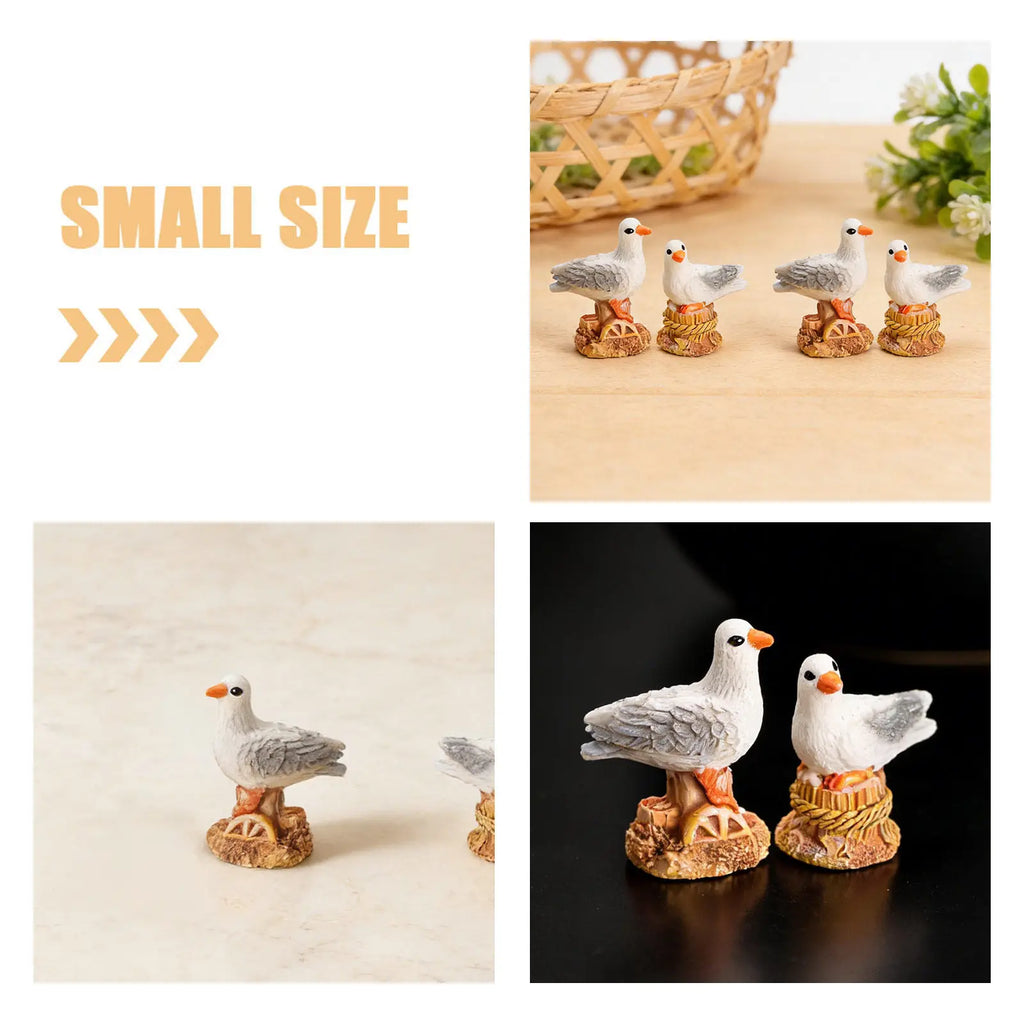 12-Pack Mini Seagull Figurines – Coastal Mediterranean Décor Miniature Bird Figurines SWANS