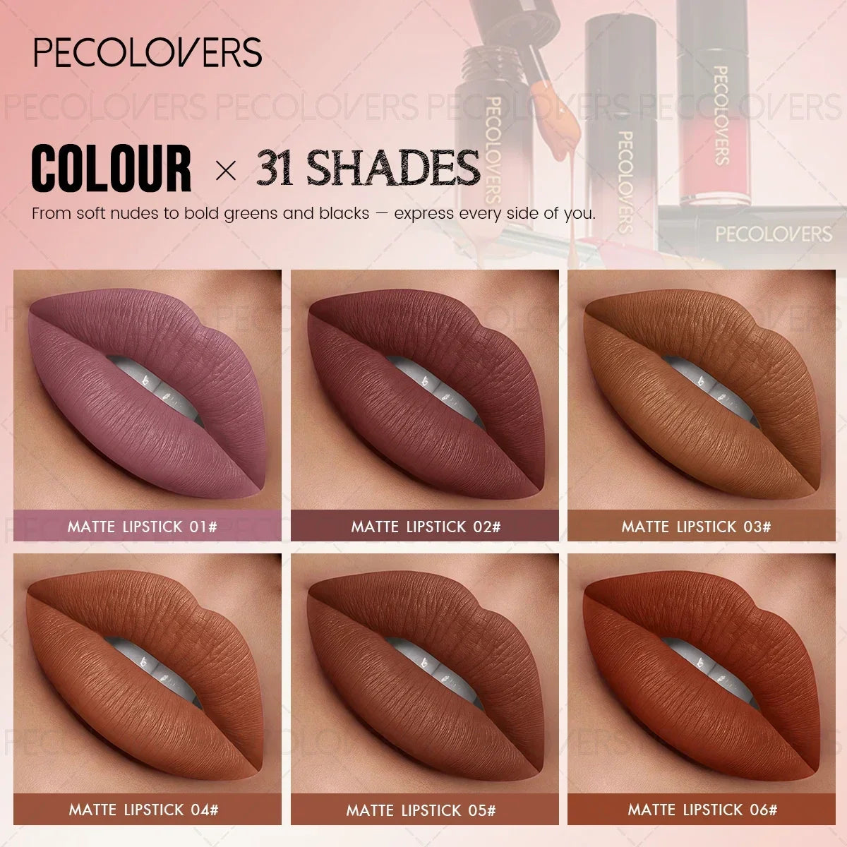 SWANS Waterproof Moisturizing Liquid Lipstick – Long-Lasting Liquid Lipstick SWANS