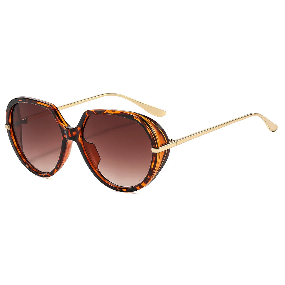 Y2K Oversized Pilot Sunglasses Unisex UV400 Vintage Shades Fashion Sunglasses SWANS Leopard Tea