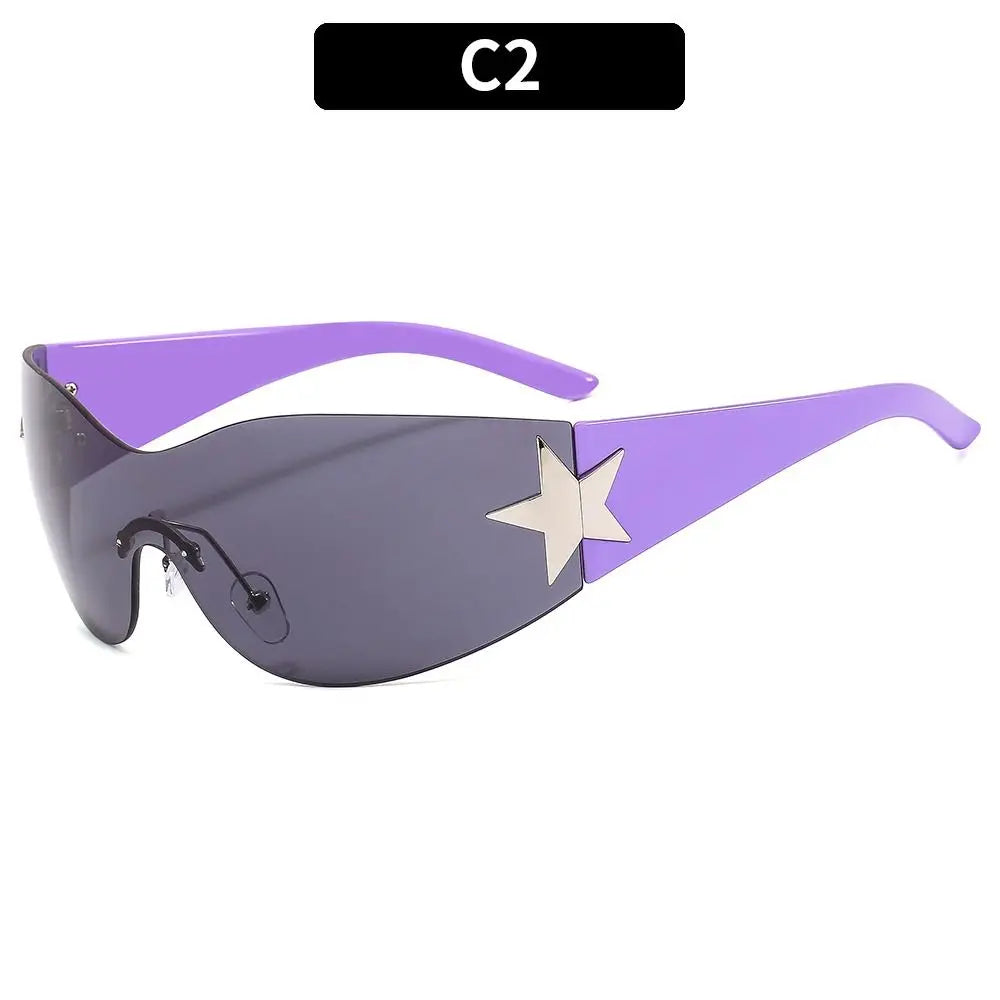Y2K Oversized Goggle Wrap Around Sunglasses – Unisex UV Goggle Sunglasses SWANS C2