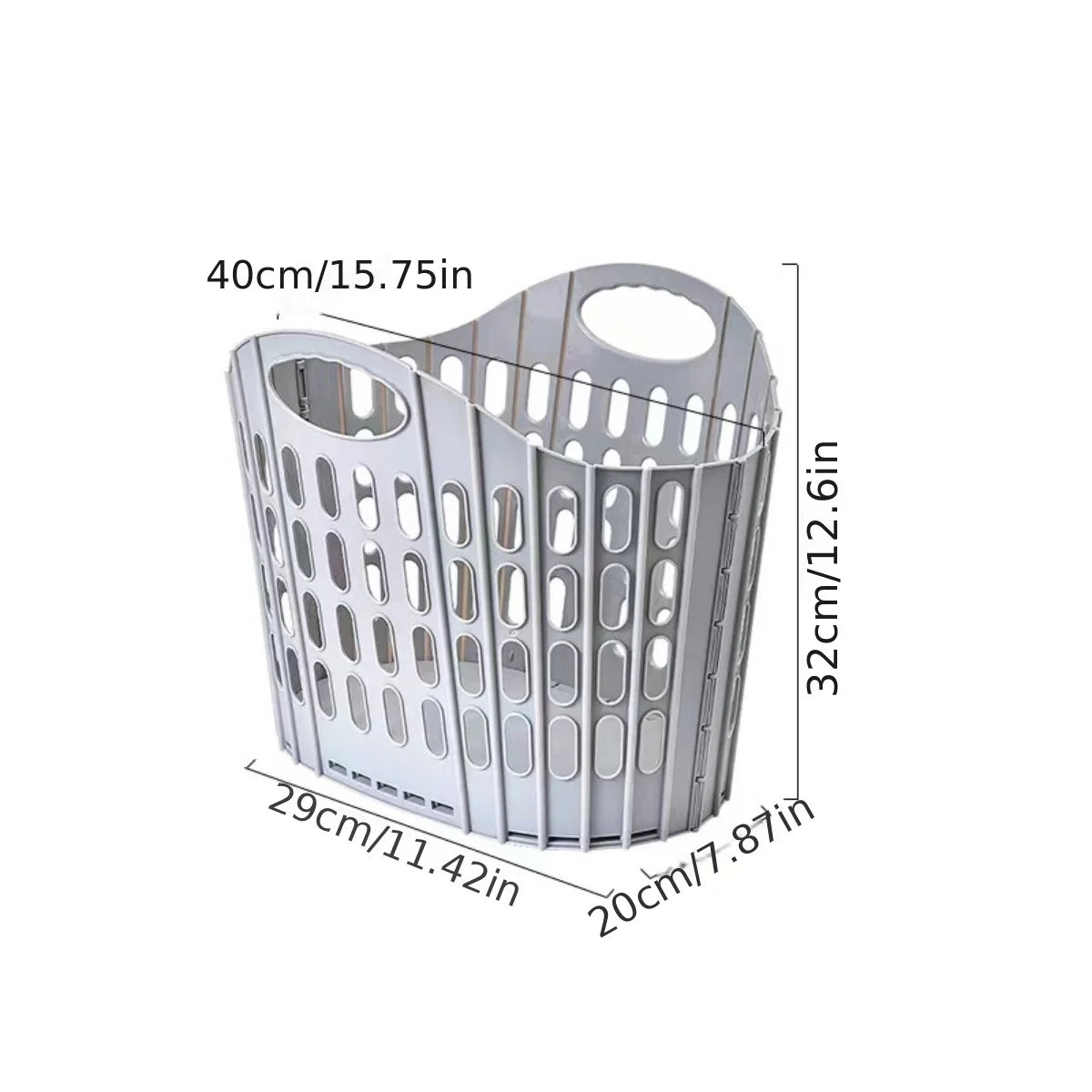 SWANS Foldable Laundry Hamper – High-Capacity Clothes Basket Foldable Laundry Hamper SWANS Light Grey