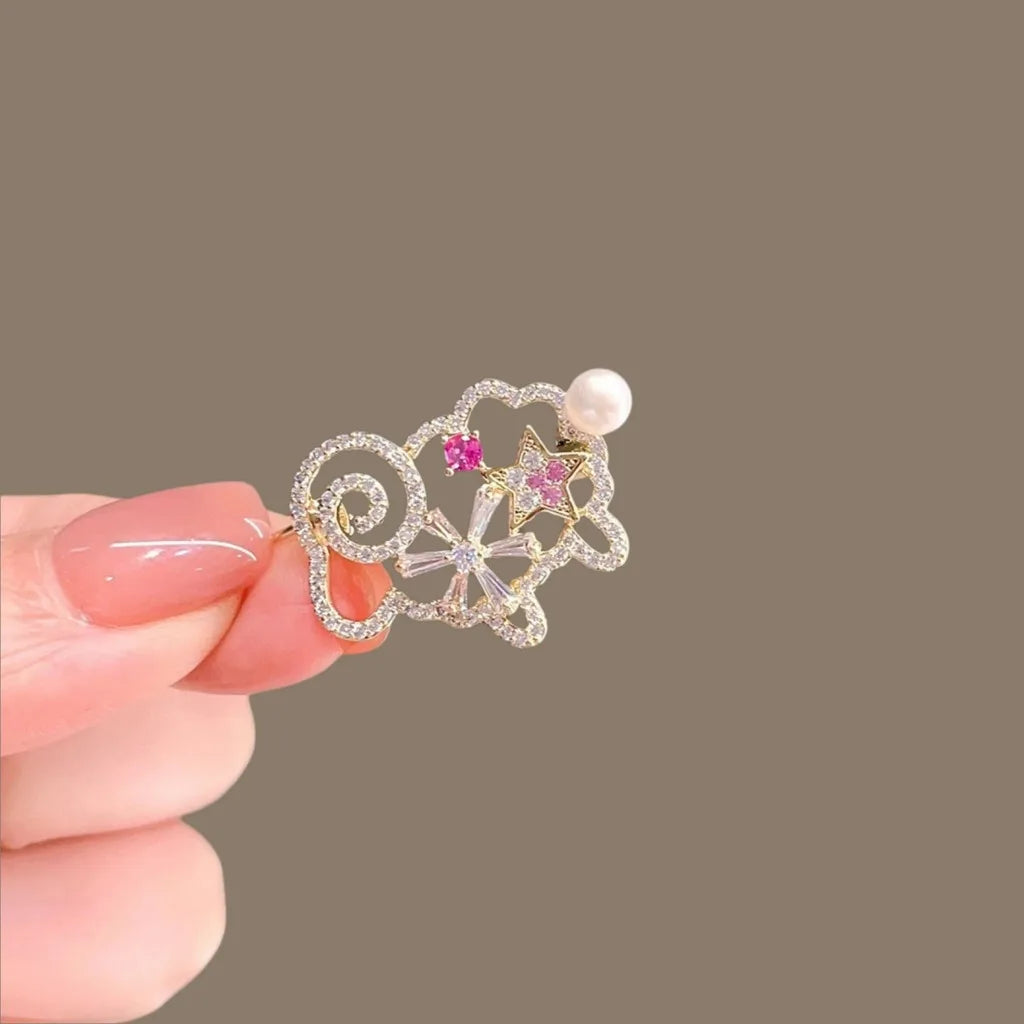 Hollow Sheep Rhinestone Brooch – Gold-Tone Fashion Pin Fashion Brooch Pin SWANS