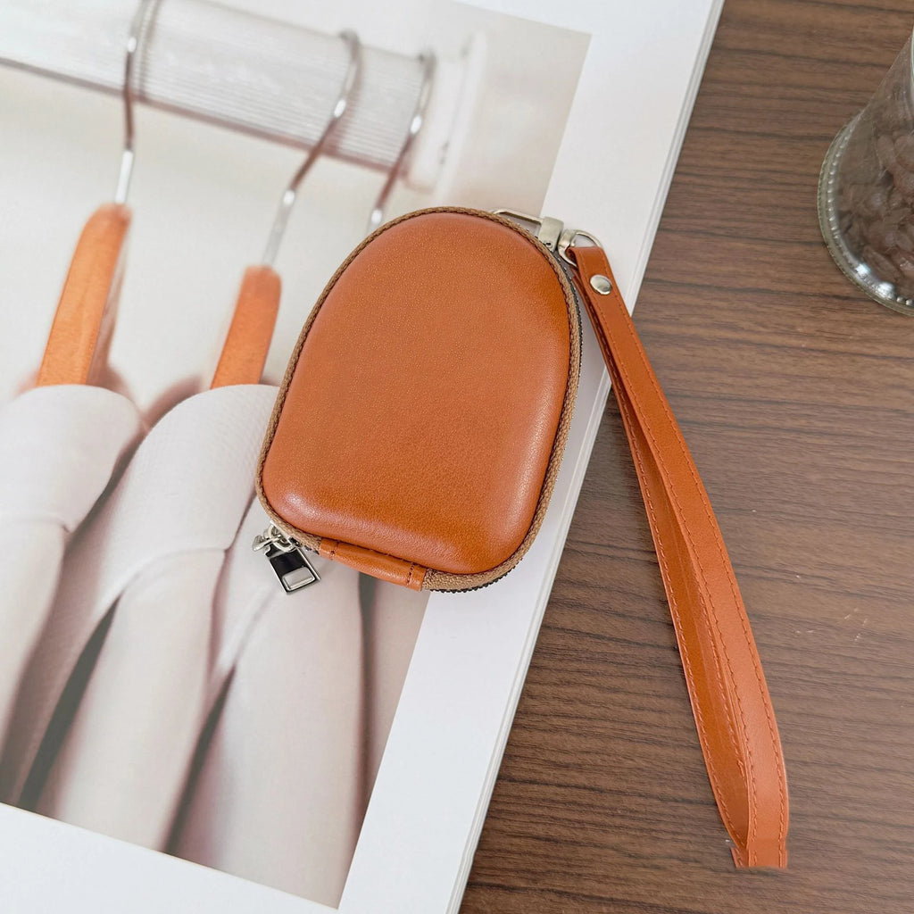 PU Leather AirPods Case Coin Purse Travel Organizer Bag Coin Purse Organizer SWANS Light brown