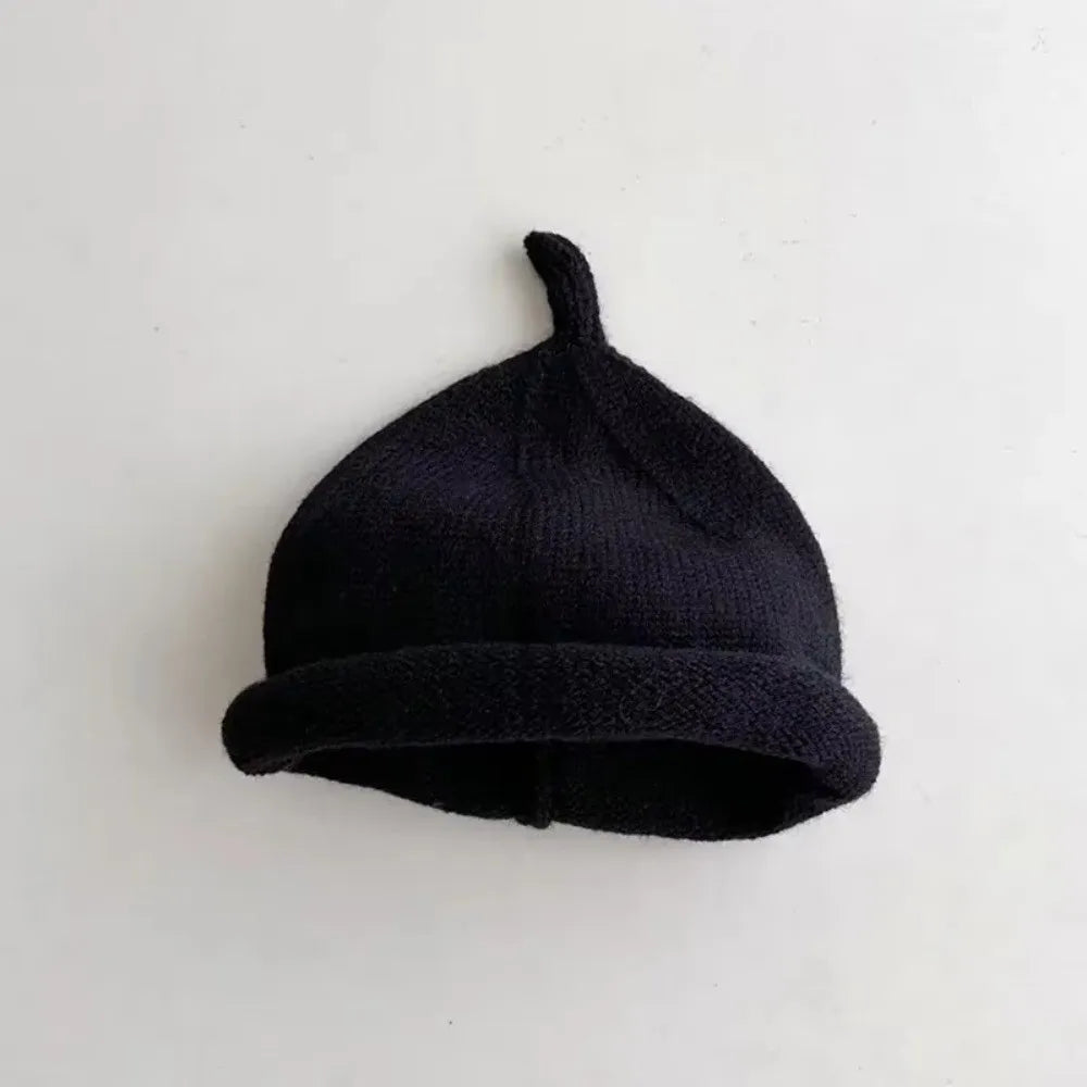 Kids Winter Knit Beanie Hat – Warm Cotton Baby Cap Ages 1–4 Kids Winter Beanie SWANS Black