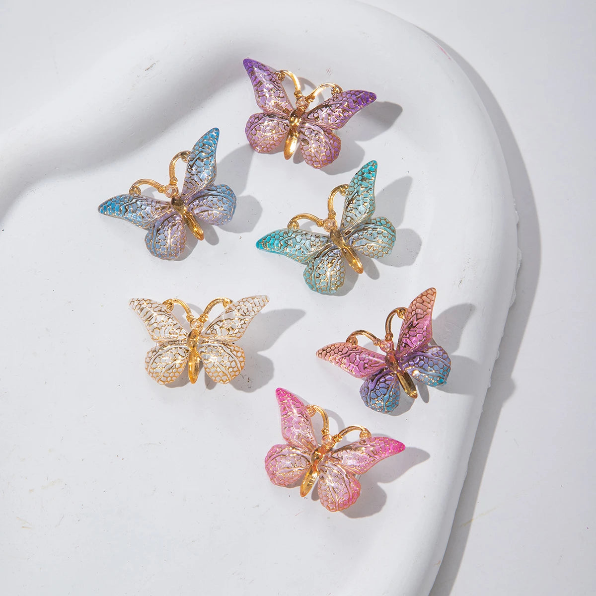 5-Pack Butterfly Macaron Gradient Hair Clips for Girls & Women Hair Clips Barrettes SWANS