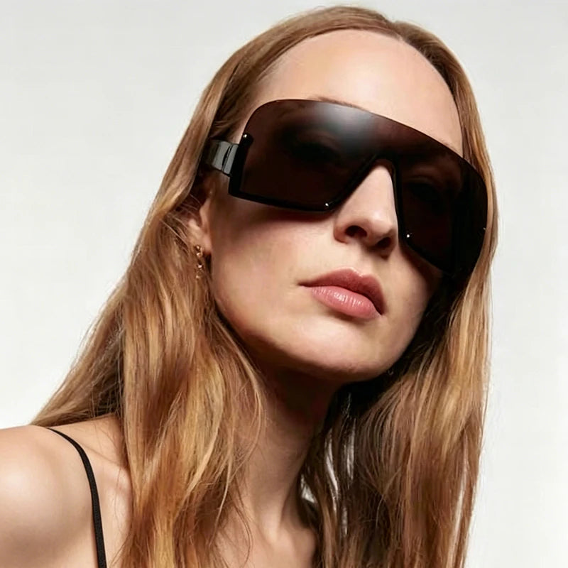 Y2K Rivet Half Frame Sunglasses – Unisex Punk Vintage Goggle Fashion Sunglasses SWANS