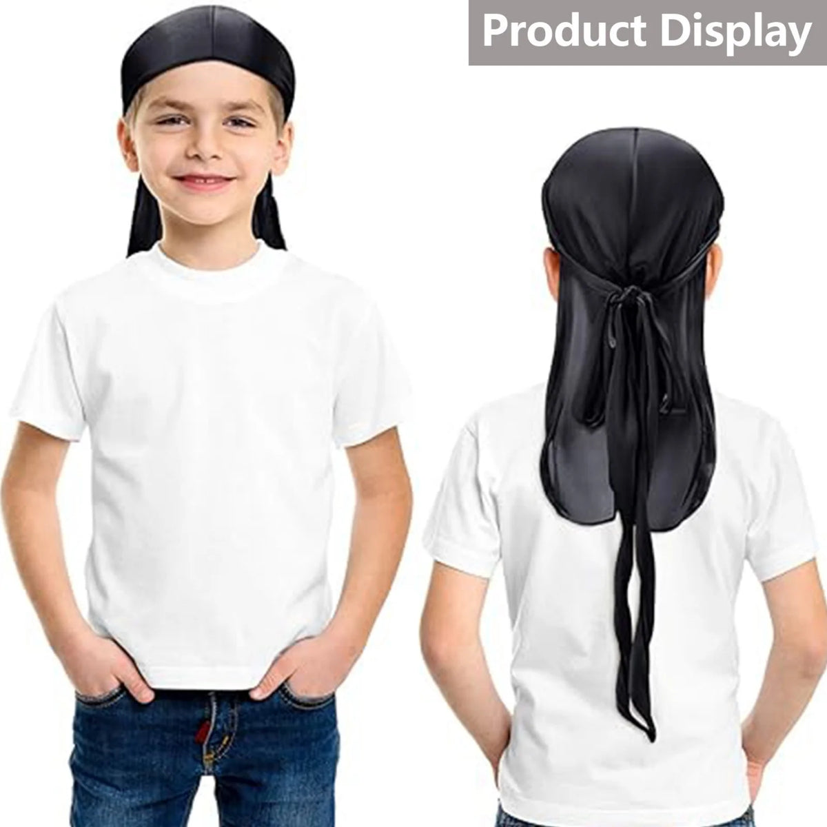Kids Satin Durag – Silky Breathable Head Wrap for Boys Kids Head Wrap SWANS