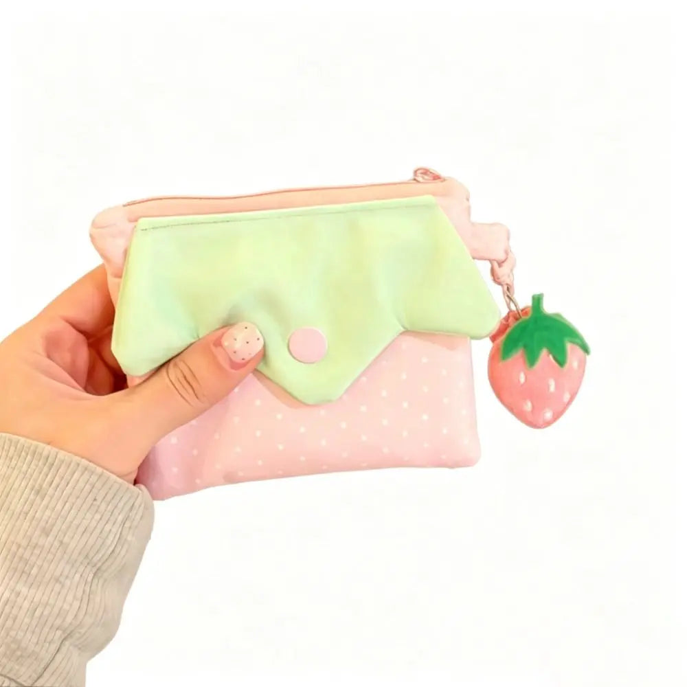 Strawberry Coin Purse Zipper Card Holder Mini Makeup Bag Coin Purse SWANS