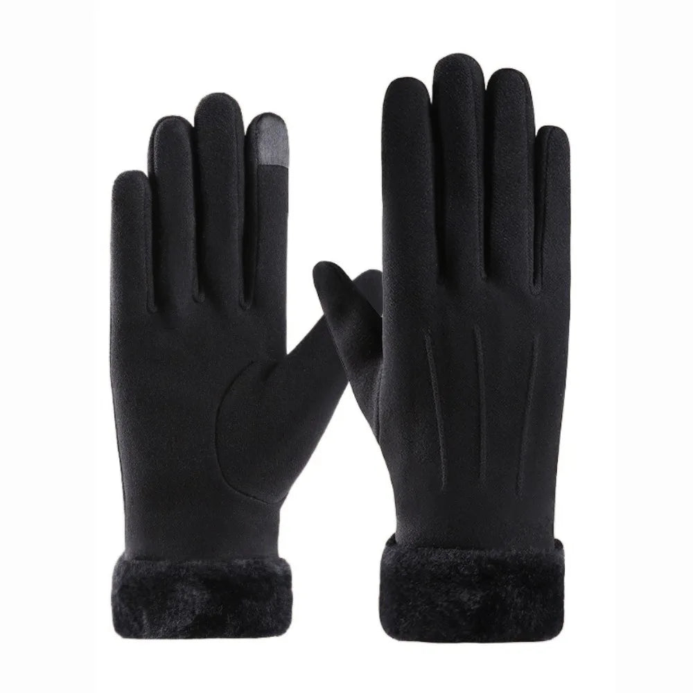 SWANS Winter Thick Knit Touchscreen Gloves – Warm & Stylish Winter Knit Gloves SWANS Black